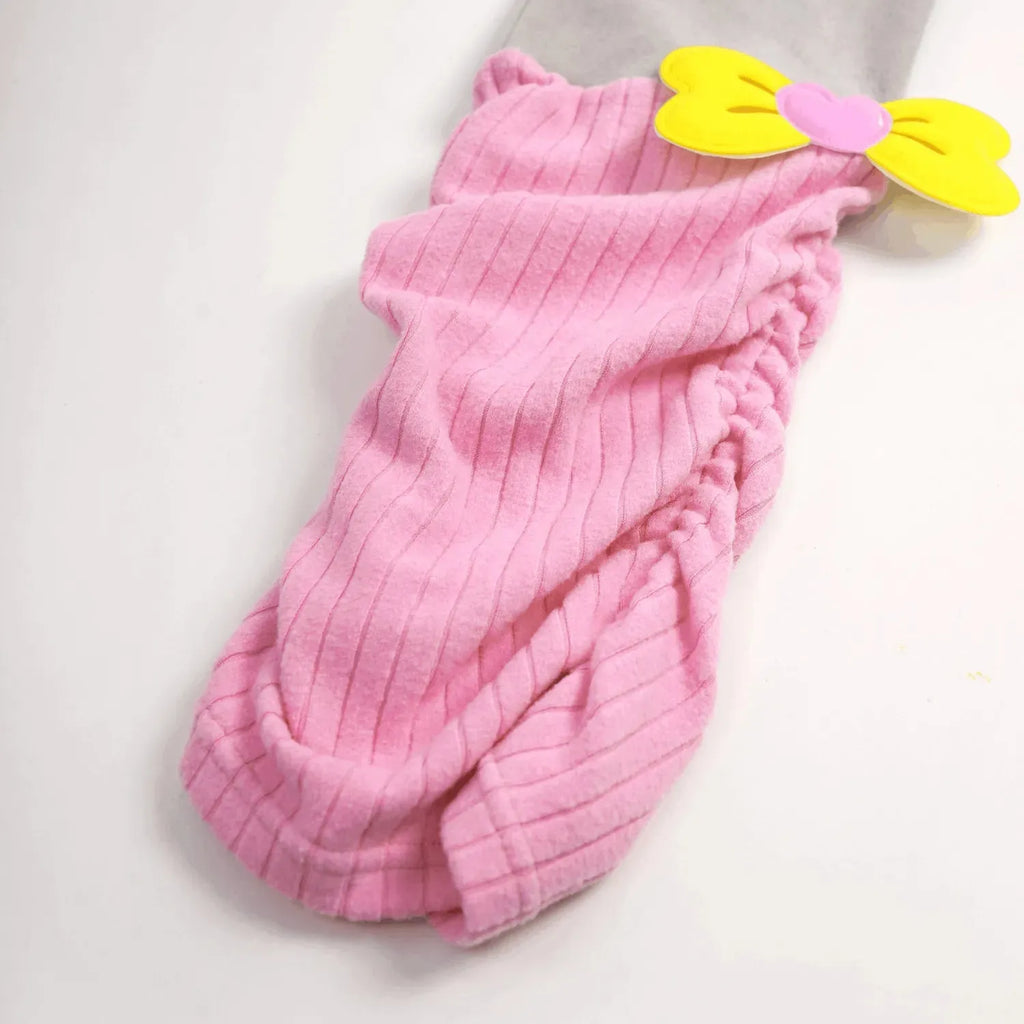 Poco Blush Bow-Cuff Fleece Leggings