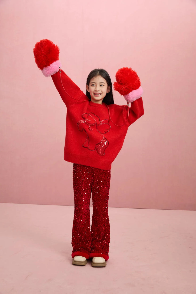 Plush Pony Mittens with Detachable Strap by Poco Blush, image 8