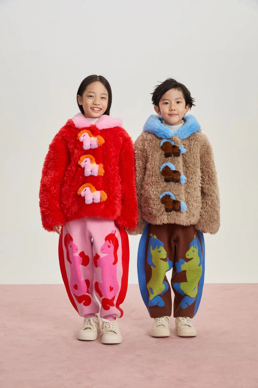 "The Year of Horse" Quilted Puffer Jacket with Plush Pony Toy by Poco Blush, image 14