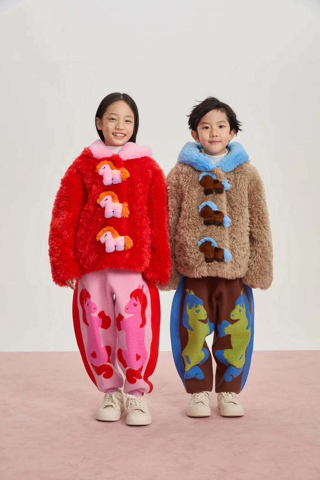 Poco Blush "The Year of Horse" Lunar New Year Knit Trousers with 3D Pony