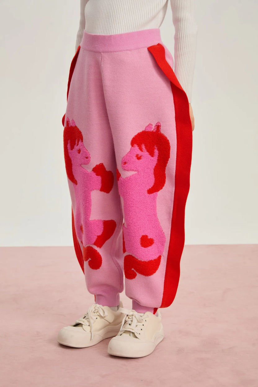 "The Year of Horse" Lunar New Year Knit Trousers with 3D Pony by Poco Blush, image 6