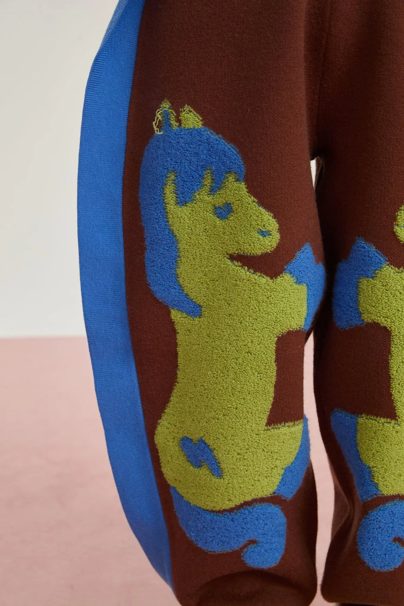 "The Year of Horse" Lunar New Year Knit Trousers with 3D Pony by Poco Blush, image 13