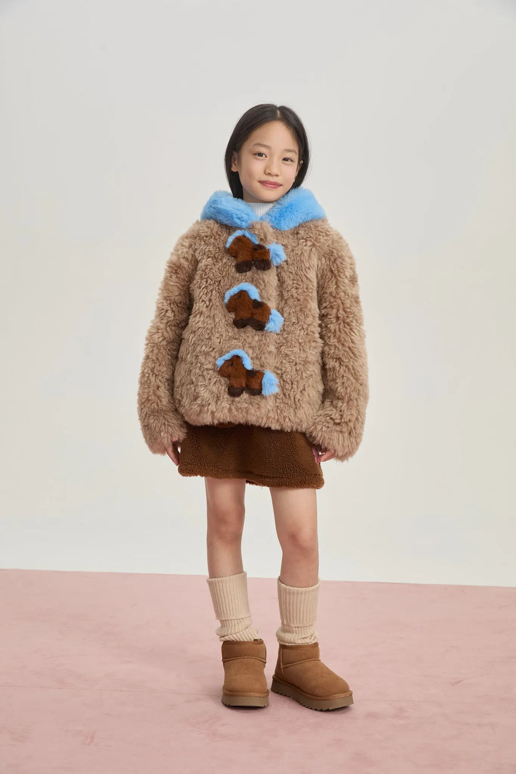 Poco Blush "The Year of Horse" Quilted Puffer Jacket with Plush Pony Toy