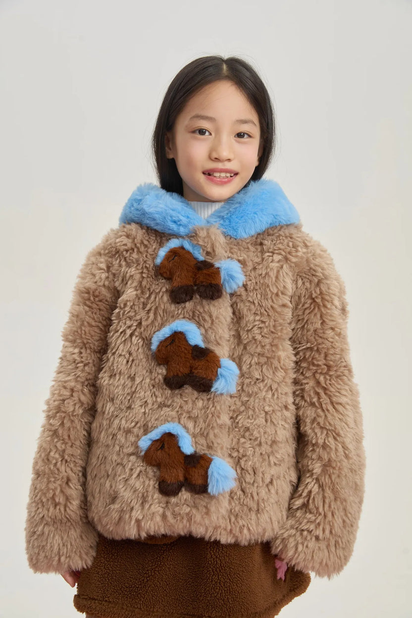 "The Year of Horse" Quilted Puffer Jacket with Plush Pony Toy by Poco Blush, image 6