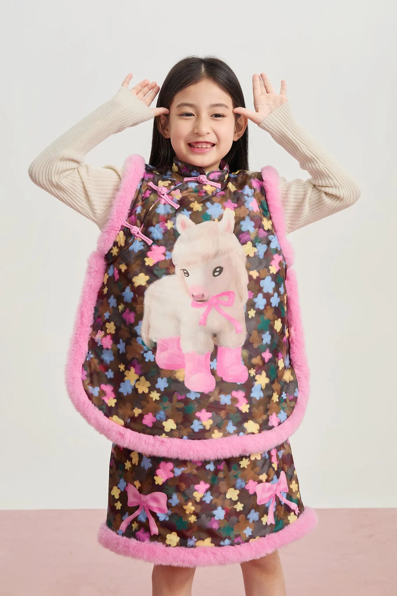 Poco Blush "The Year of Horse" Chinese New Year Vest & Skirt Set