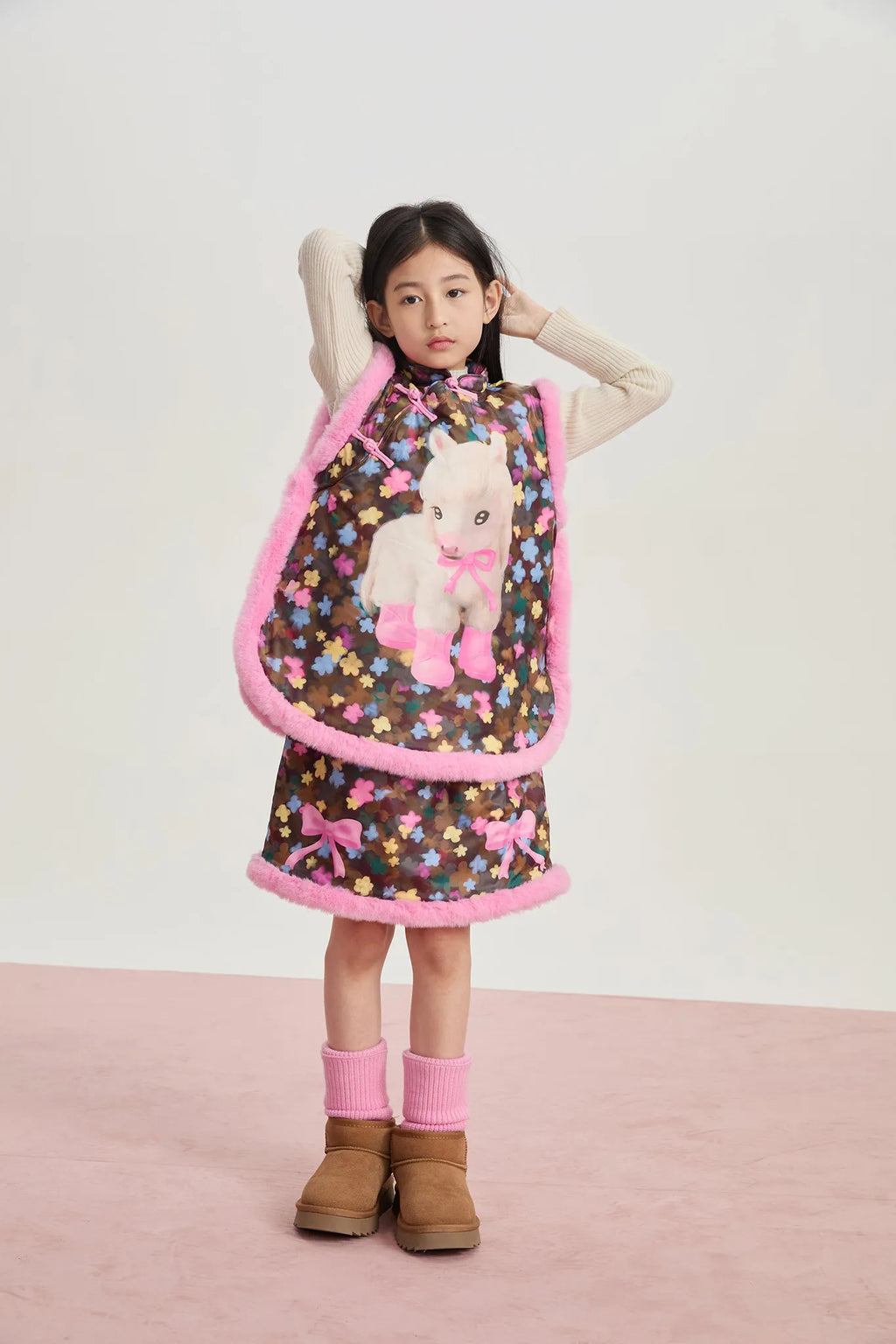 Poco Blush "The Year of Horse" Chinese New Year Vest & Skirt Set