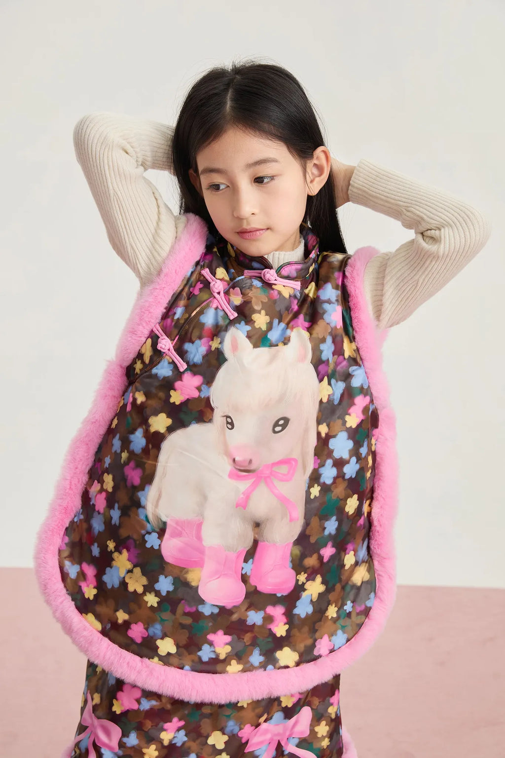 Poco Blush "The Year of Horse" Chinese New Year Vest & Skirt Set