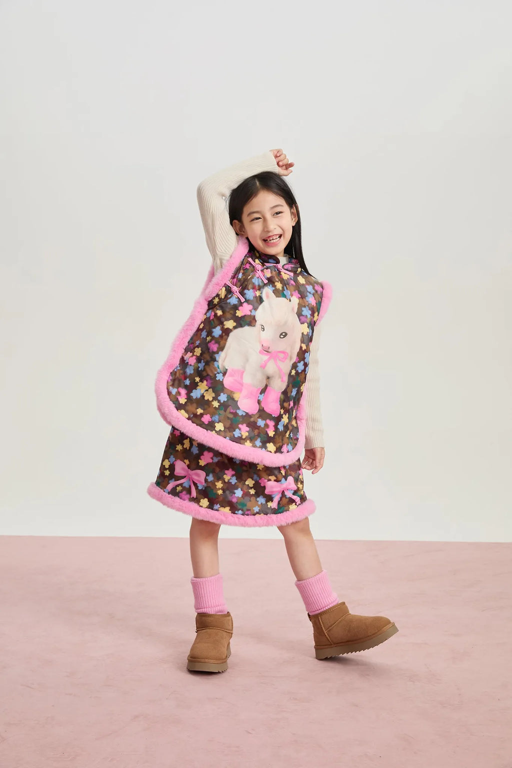 Poco Blush "The Year of Horse" Chinese New Year Vest & Skirt Set