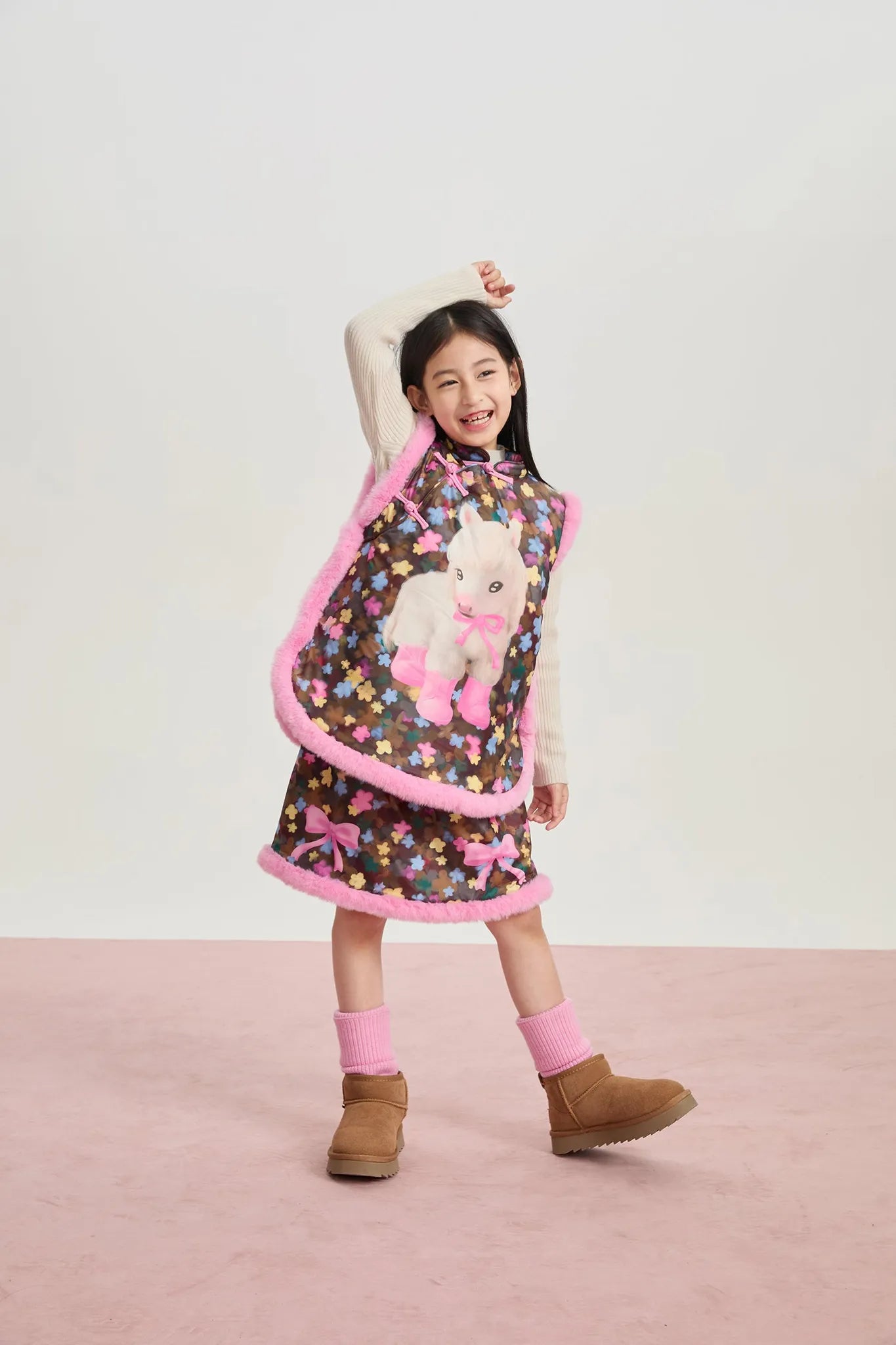 Poco Blush "The Year of Horse" Chinese New Year Vest & Skirt Set