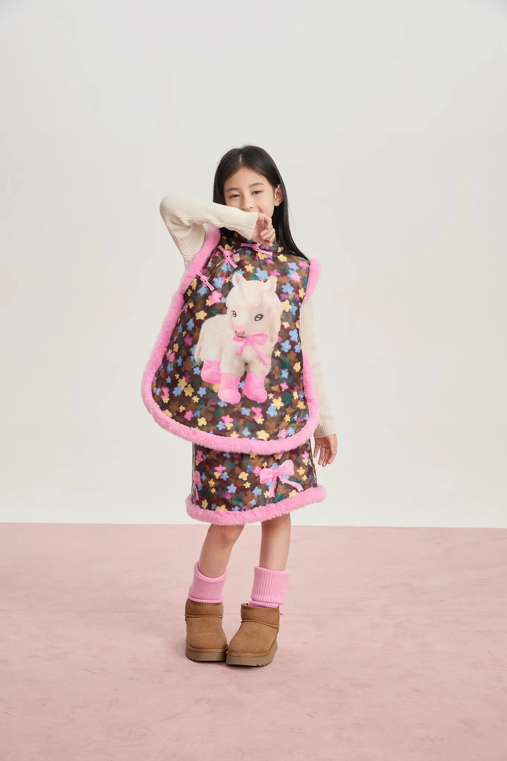 Poco Blush "The Year of Horse" Chinese New Year Vest & Skirt Set