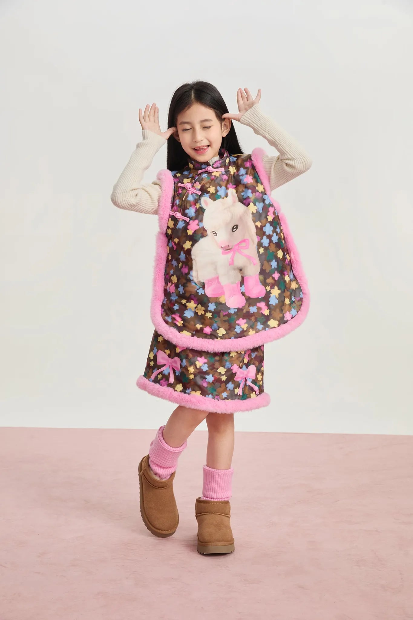 Poco Blush "The Year of Horse" Chinese New Year Vest & Skirt Set