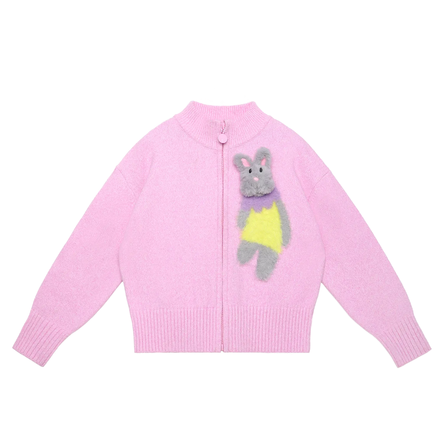 Poco Blush Snowman & Bunny Knit Jacket Pink
