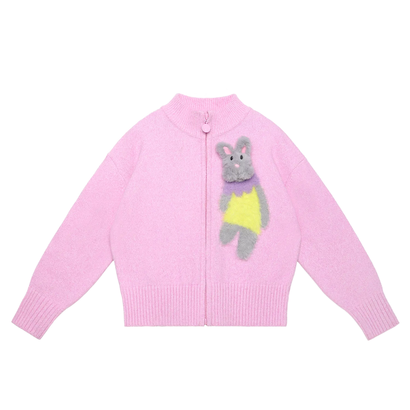 Snowman & Bunny Knit Jacket by Poco Blush, image 2