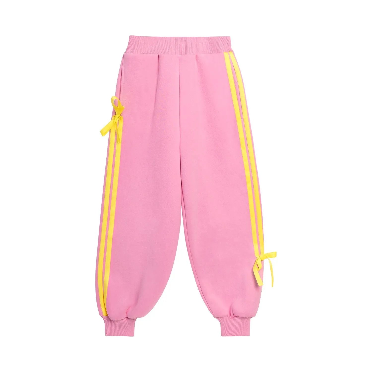 Poco Blush Bow Detail Fleece Jogger Pants Pink