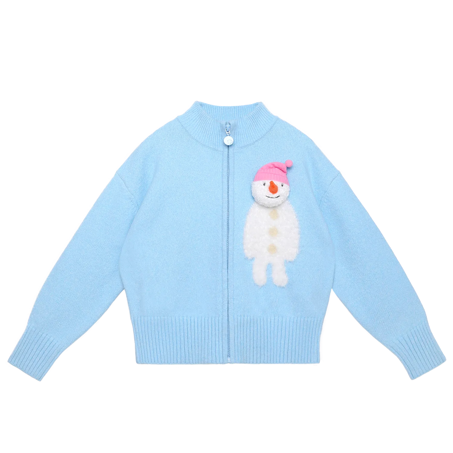 Poco Blush Snowman & Bunny Knit Jacket Blue