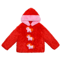 Poco Blush "The Year of Horse" Quilted Puffer Jacket with Plush Pony Toy Red