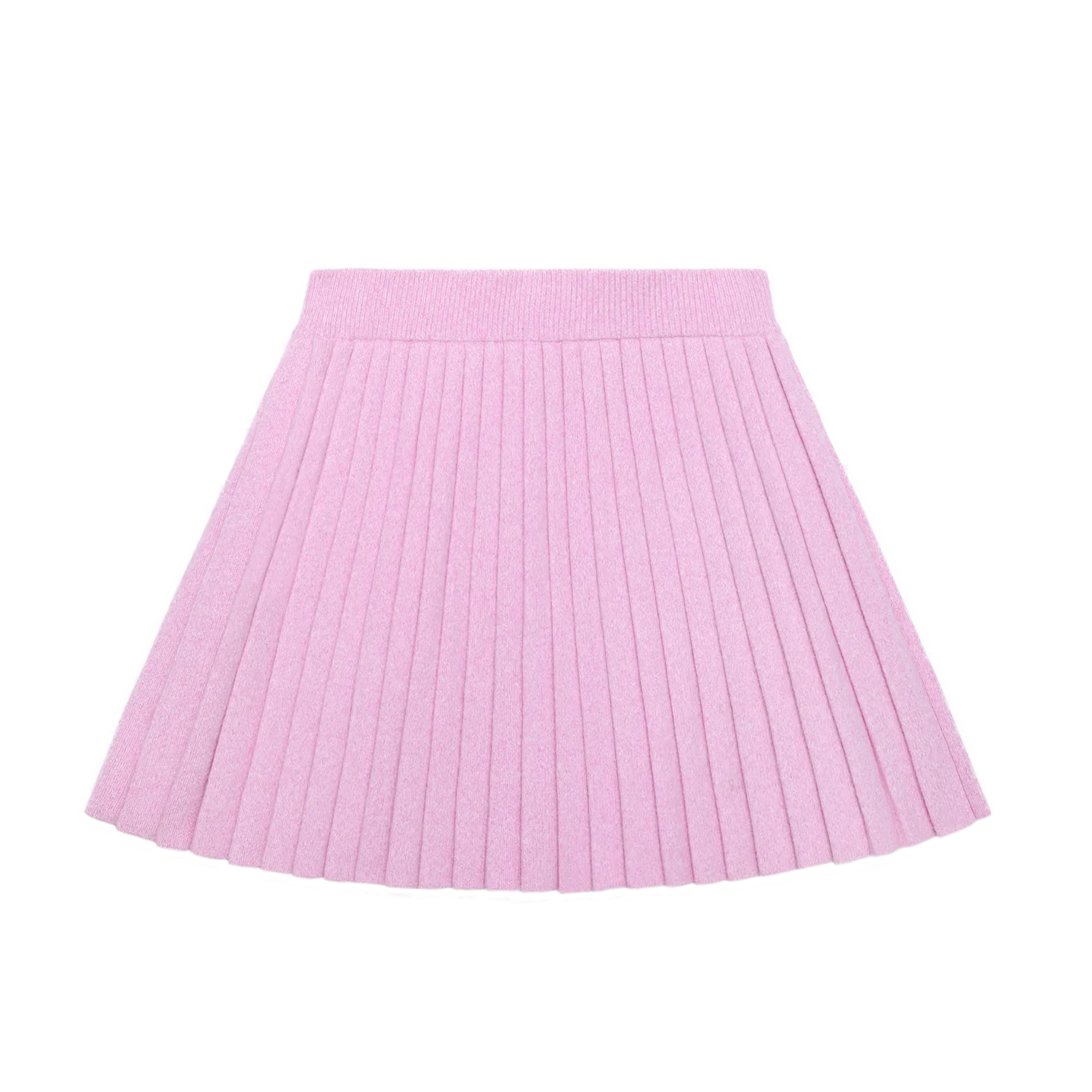 Poco Blush Snowman & Bunny Pleated Knit Skirt Pink