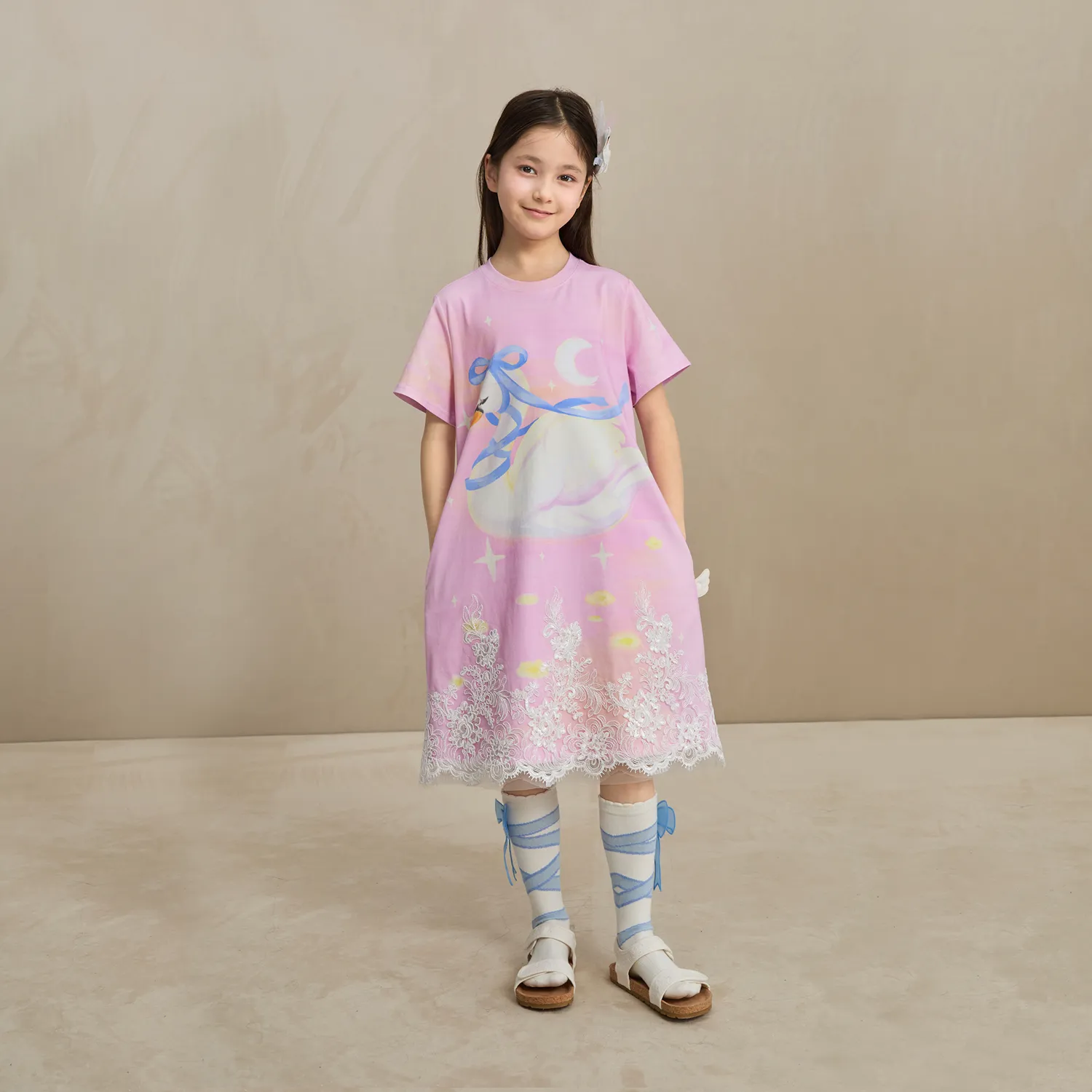 Poco Blush Dreamy Swan Lake Lace Dress