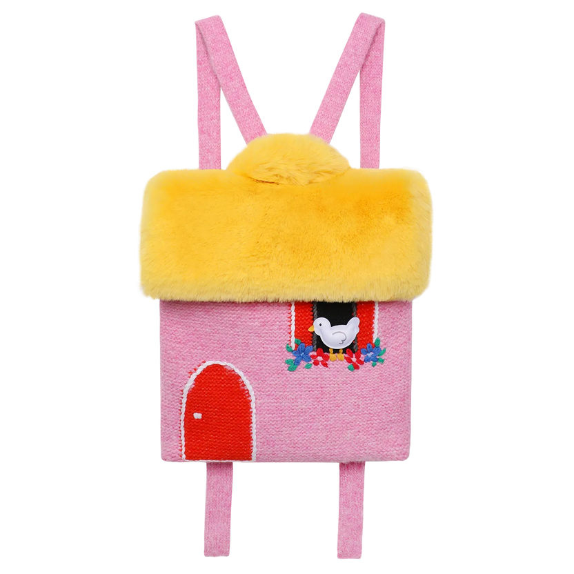 Bird House Knitted Kids Backpack by Poco Blush