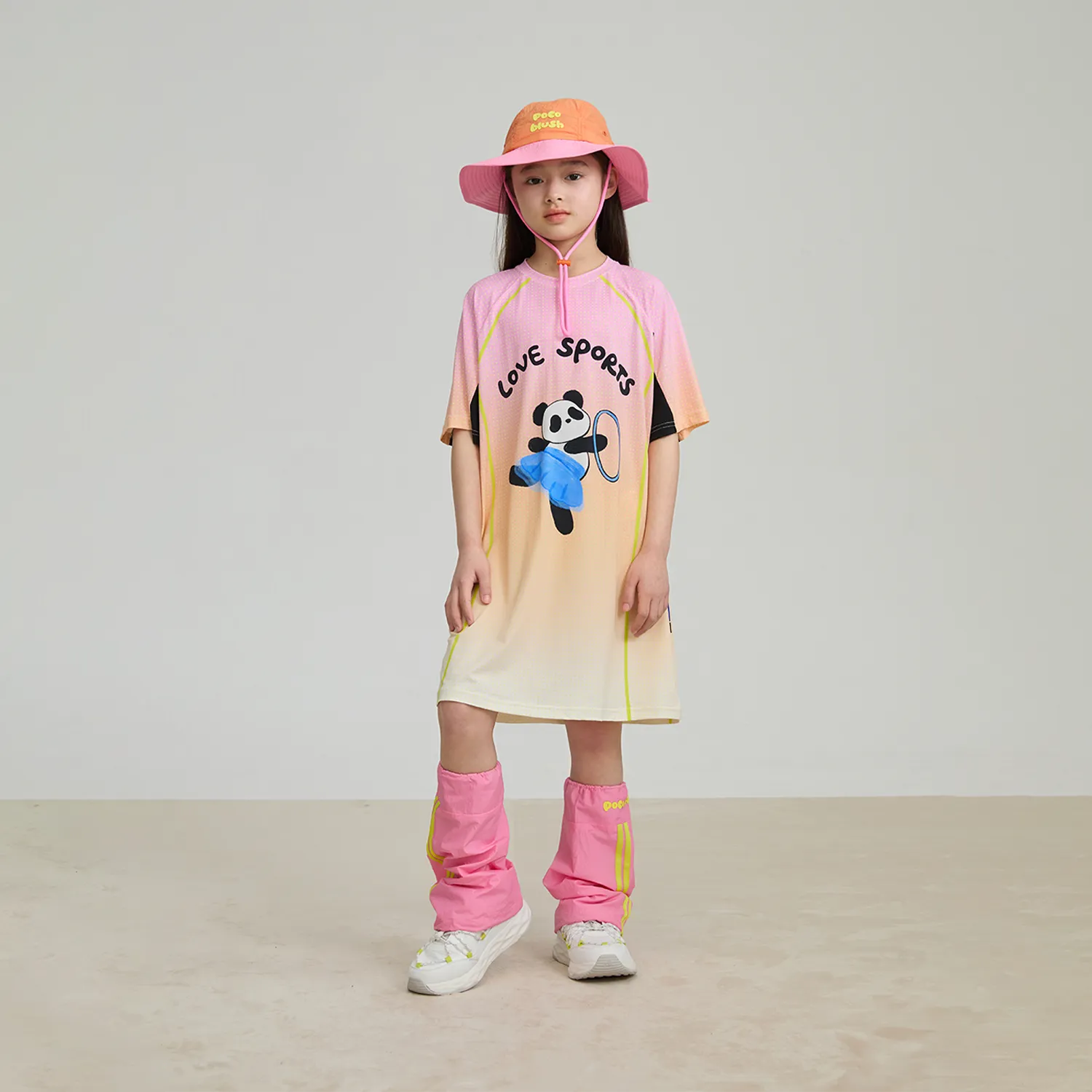 Poco Blush Longline Ribbon Panda Sport Dress