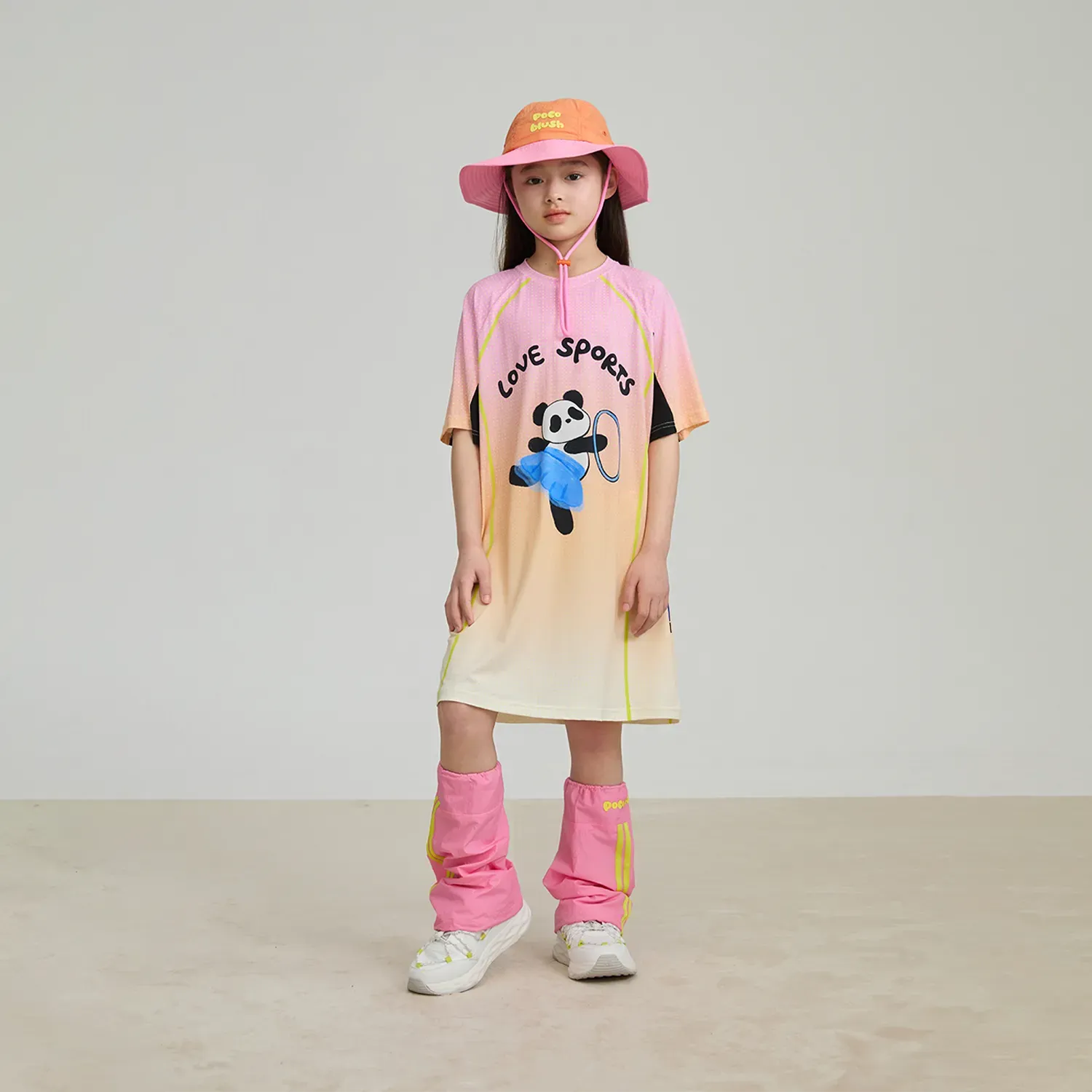 Poco Blush Longline Ribbon Panda Sport Dress