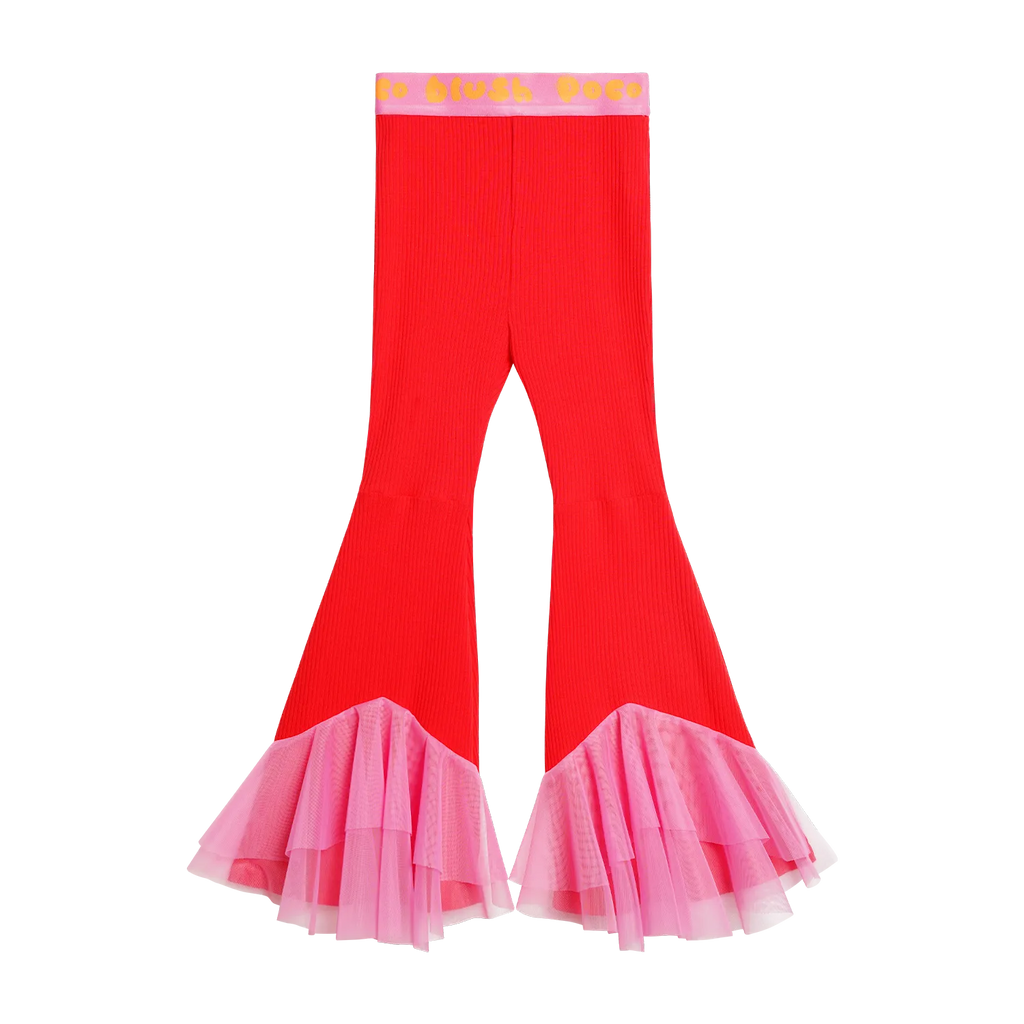 Poco Blush Lotus Mesh Flare Pants