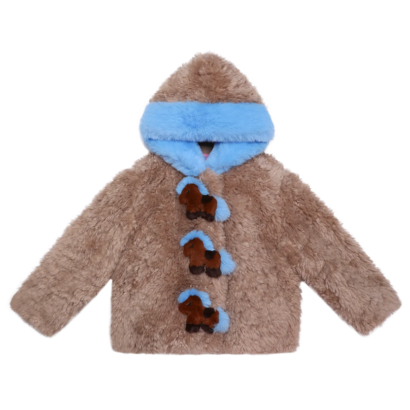 "The Year of Horse" Quilted Puffer Jacket with Plush Pony Toy by Poco Blush, image 2