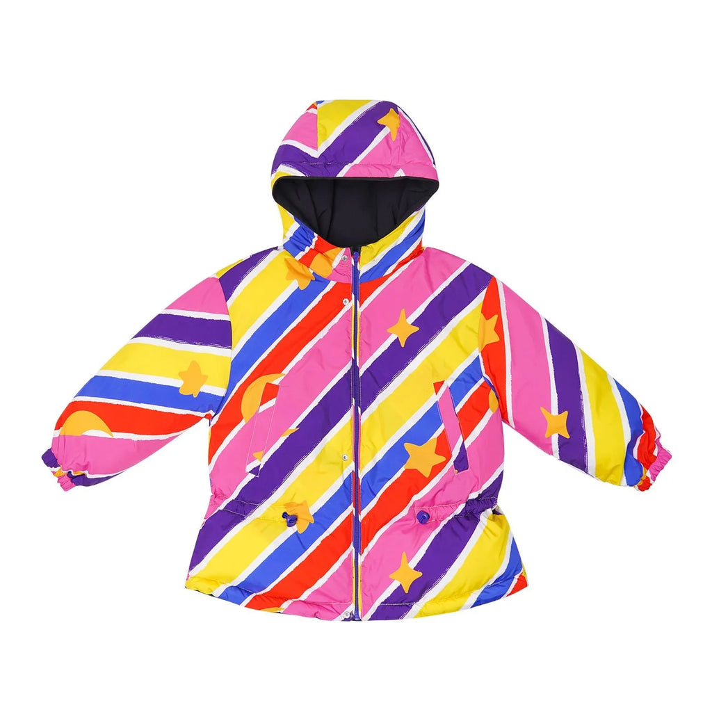 Poco Blush Rainbow Penguin Reversible Down Jacket