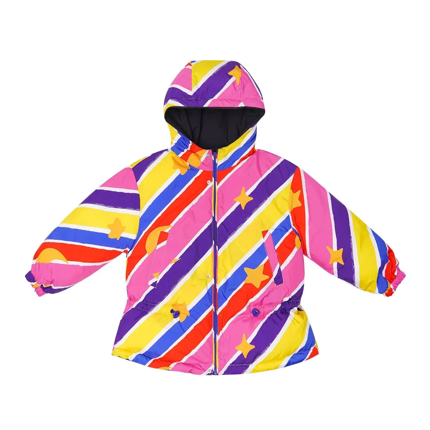 Poco Blush Rainbow Penguin Reversible Down Jacket