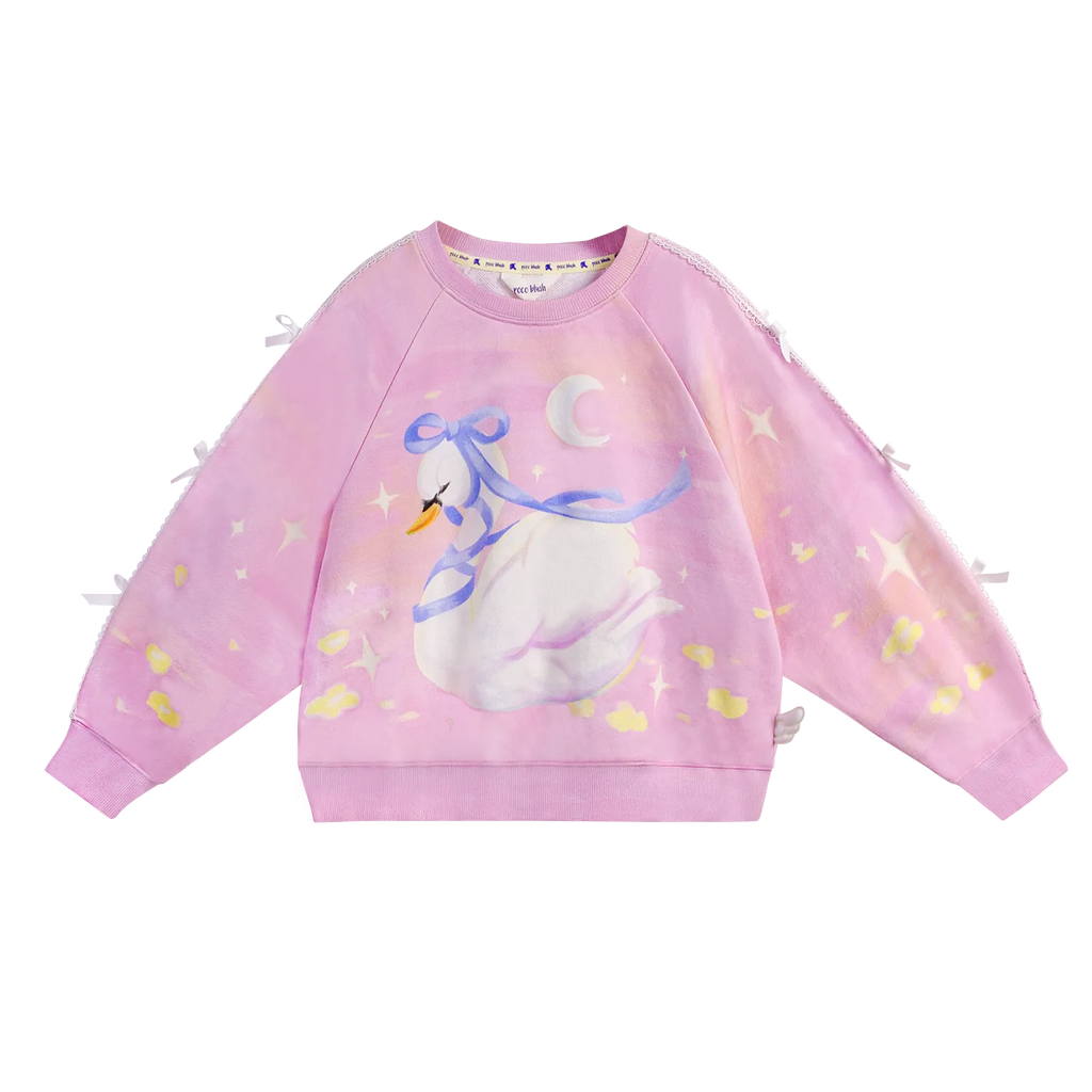 Poco Blush Swan Lace Dream Sweatshirt
