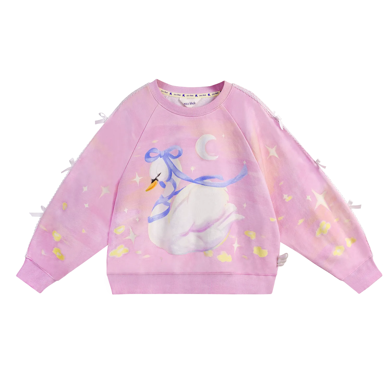 Poco Blush Swan Lace Dream Sweatshirt
