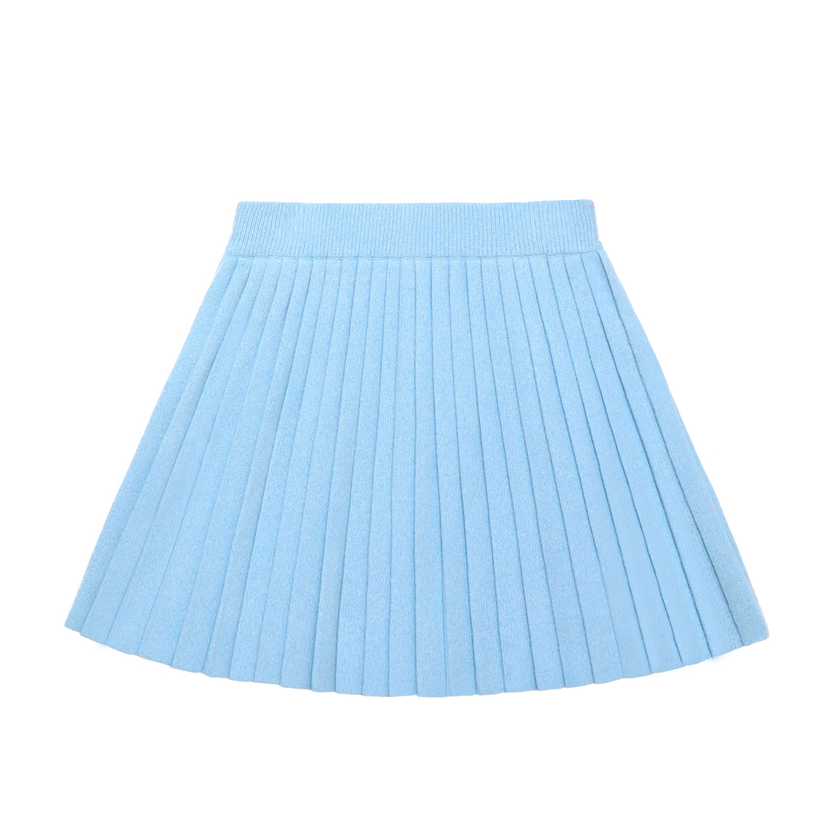 Snowman & Bunny Pleated Knit Skirt by Poco Blush