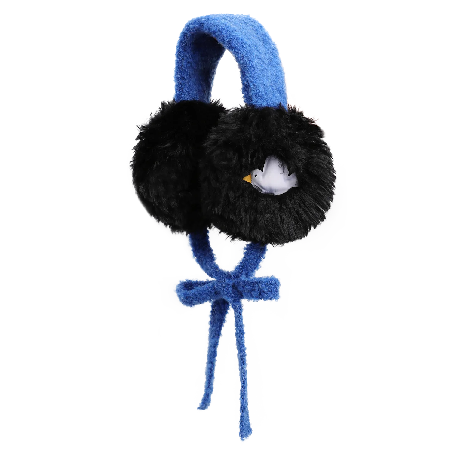 Poco Blush Whispering Bird Kids Furry Earmuffs One Size Black