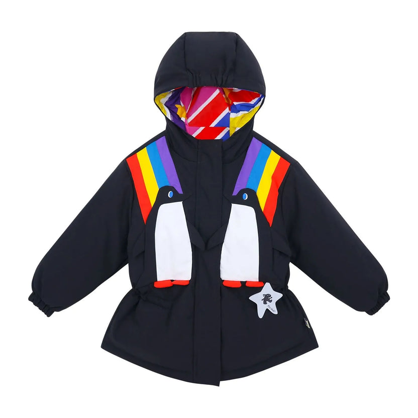 Rainbow Penguin Reversible Down Jacket by Poco Blush