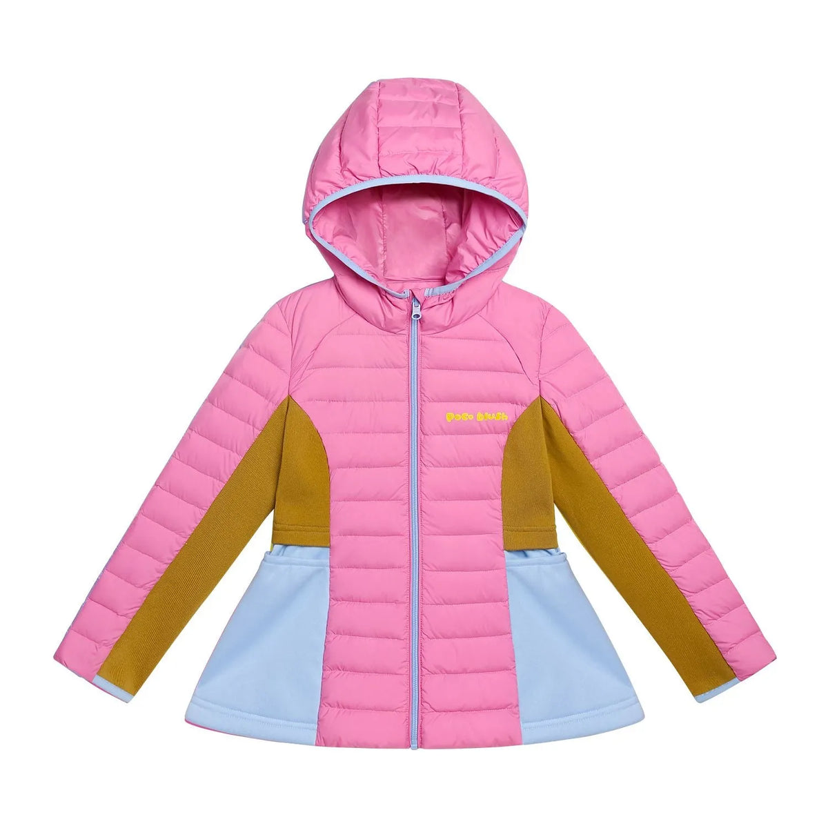 Poco Blush Colorblock Lightweight Down Jacket Pink