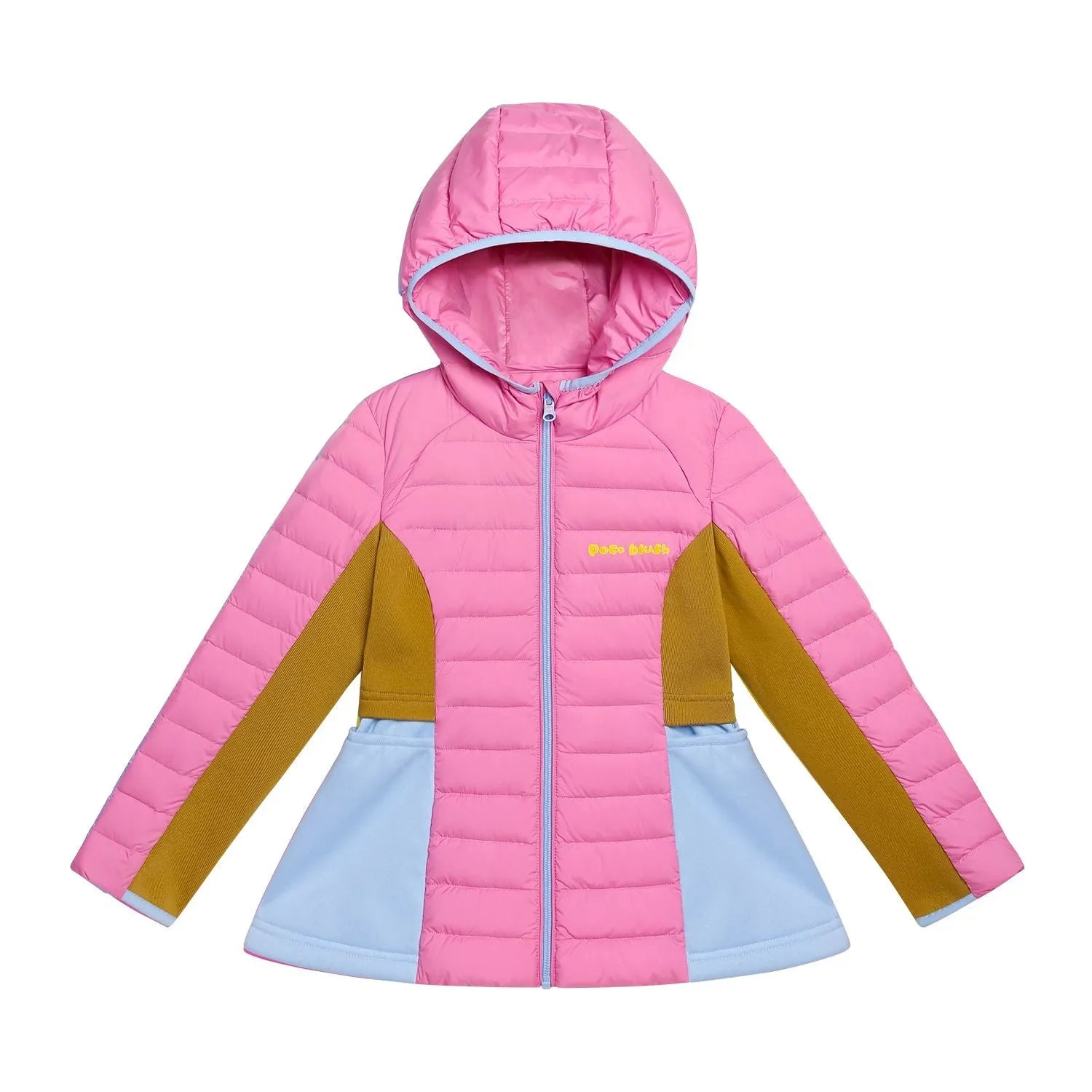 Poco Blush Colorblock Lightweight Down Jacket Rose