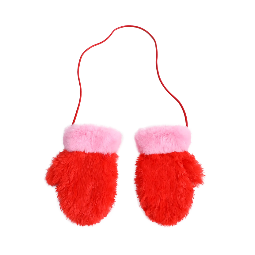Plush Pony Mittens with Detachable Strap by Poco Blush