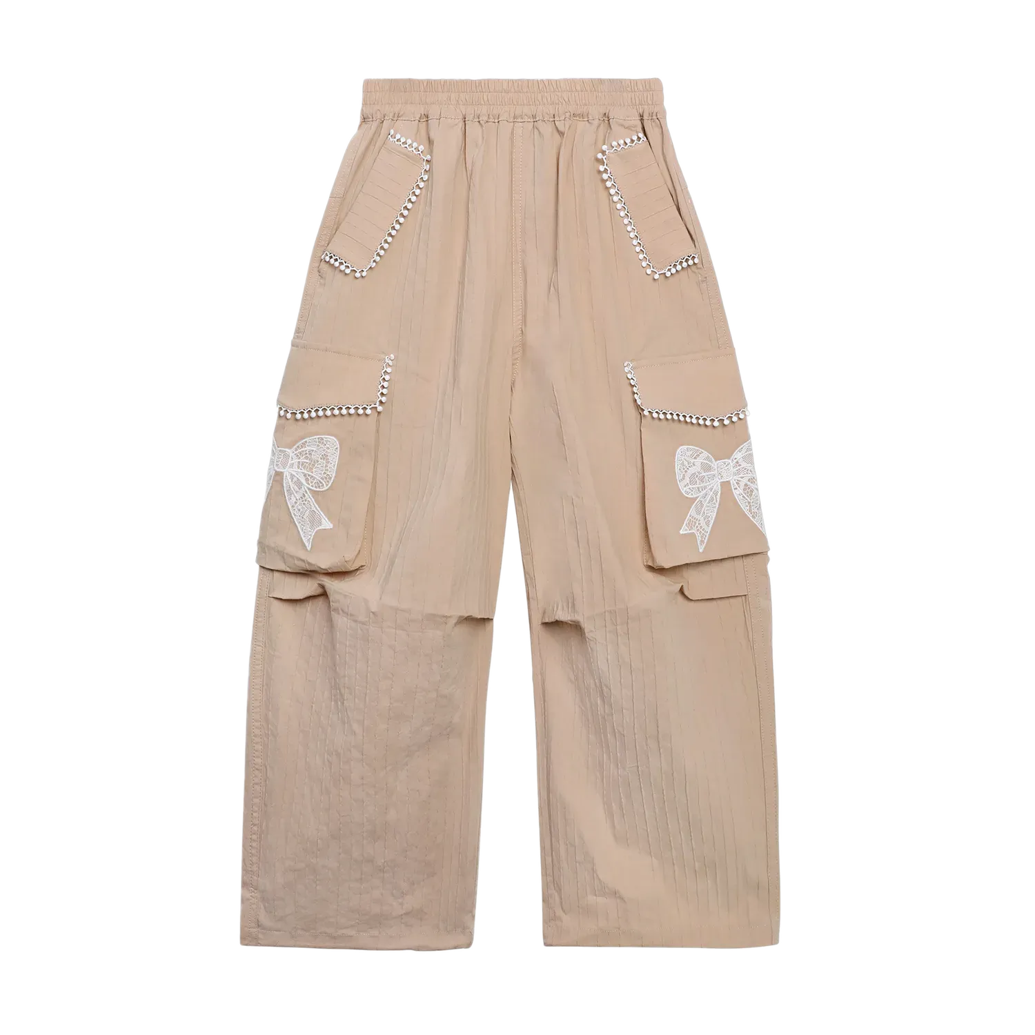 Poco Blush Lace-Trim Cargo Pants