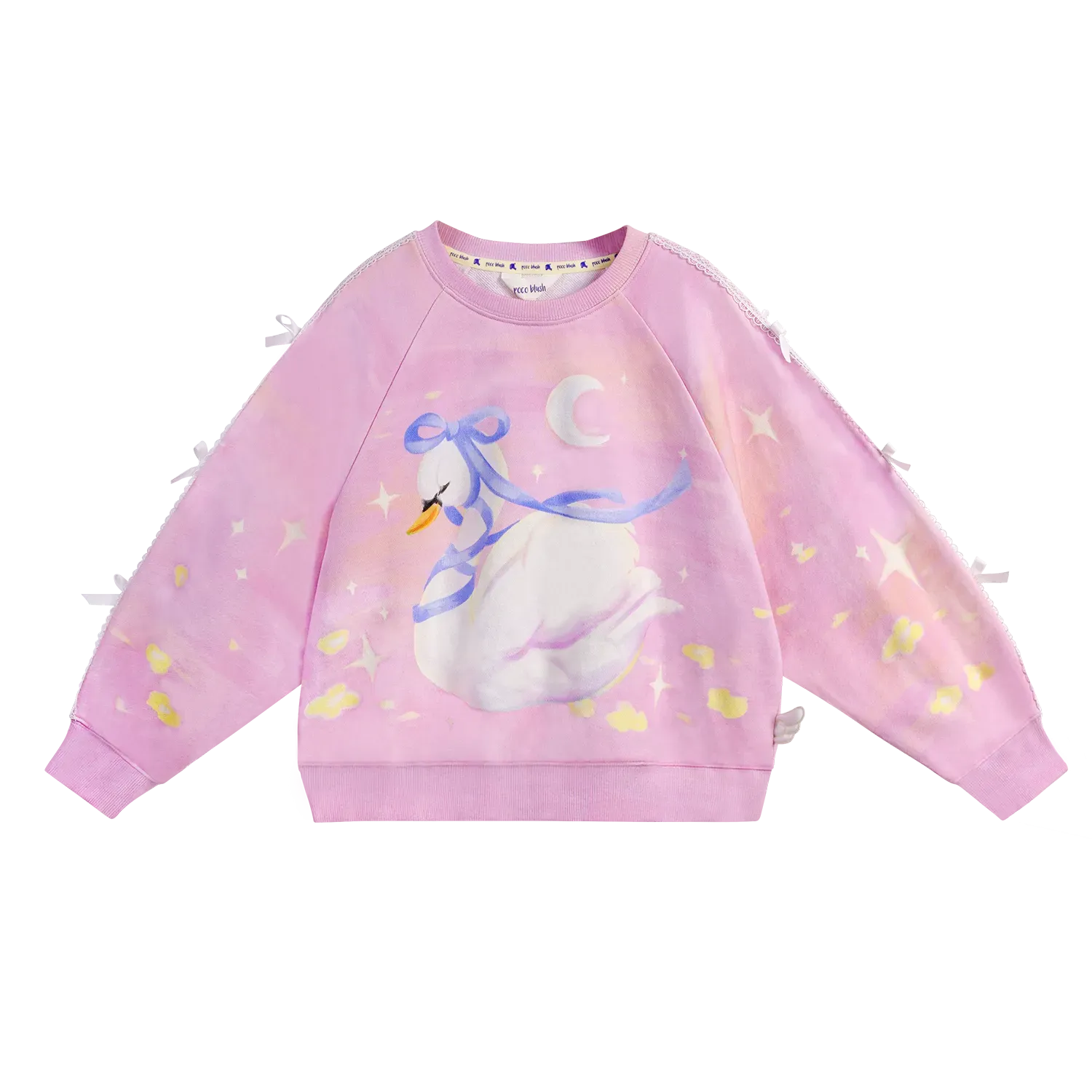 Poco Blush Swan Lace Dream Sweatshirt