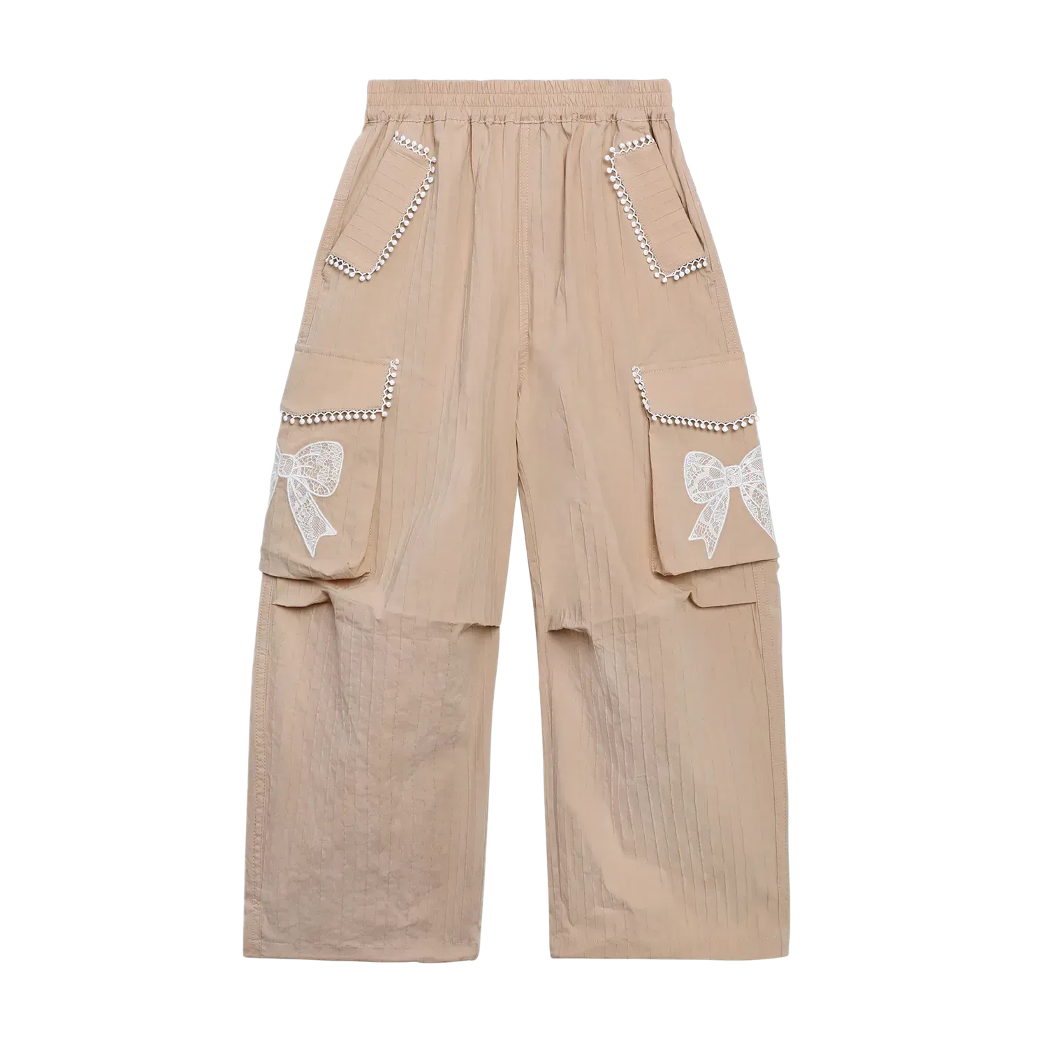 Poco Blush Lace-Trim Cargo Pants