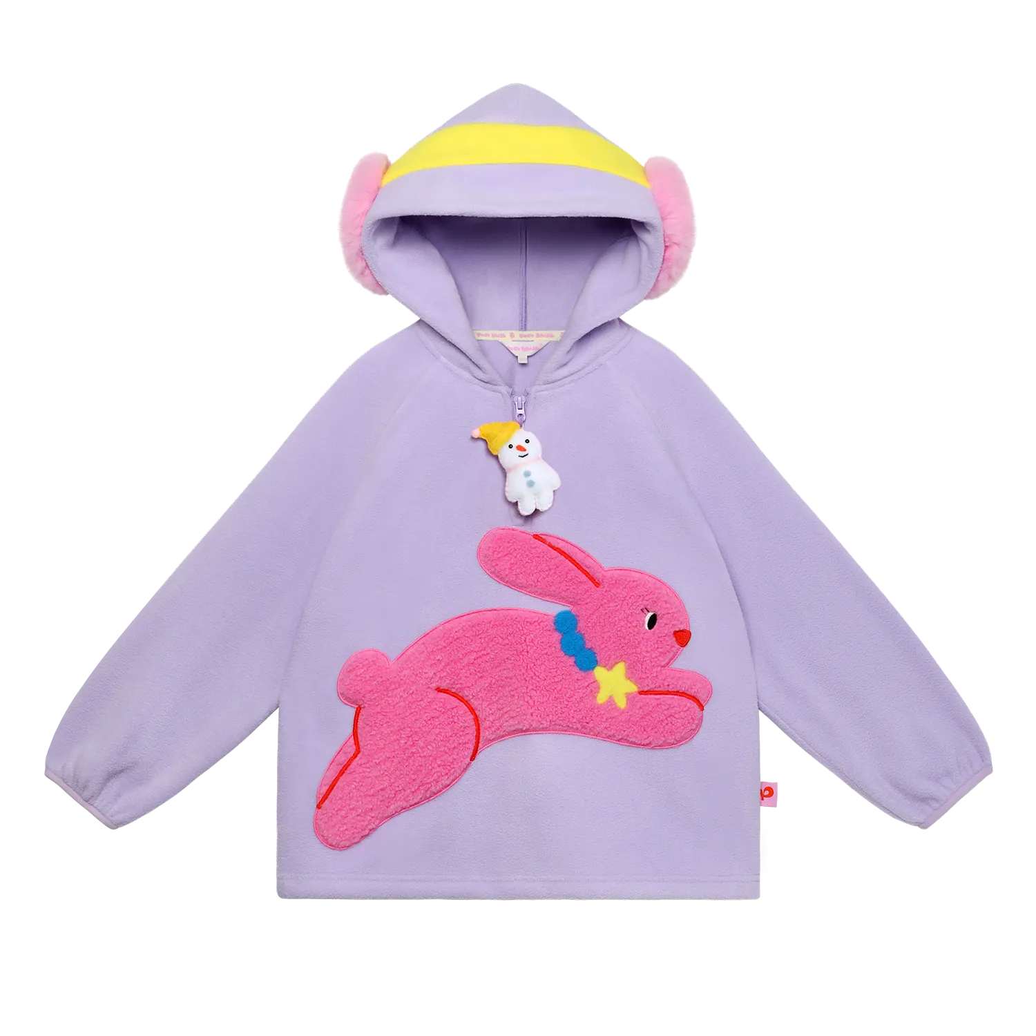 Poco Blush Snowman Wobbler & Star Bunny Fleece Hoodie Purple