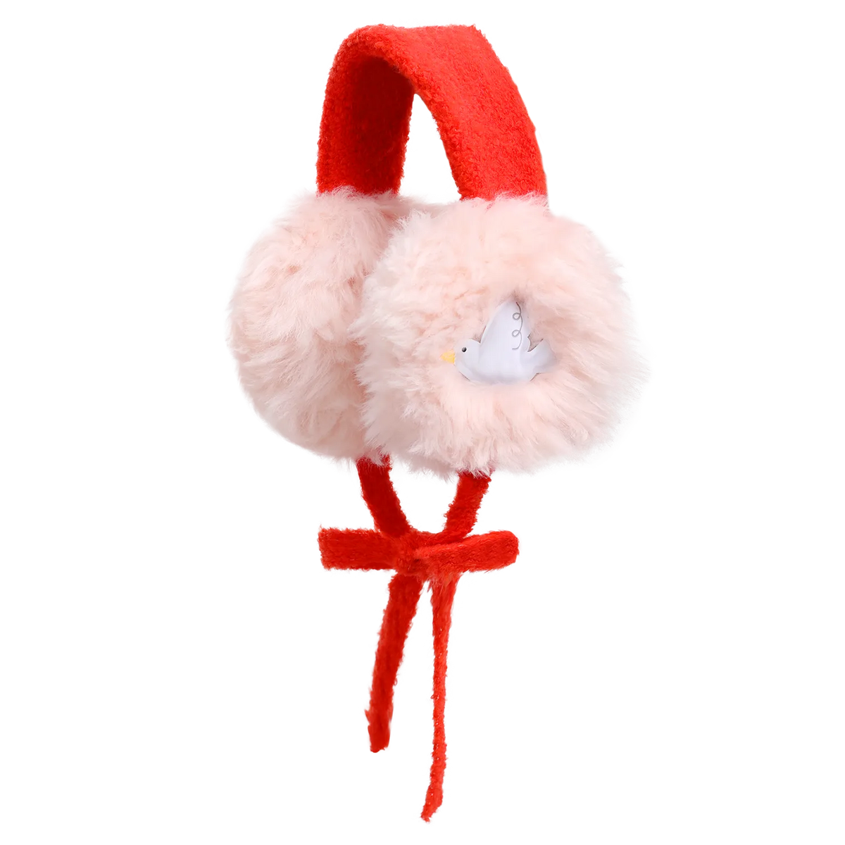 Poco Blush Whispering Bird Kids Furry Earmuffs One Size Pink