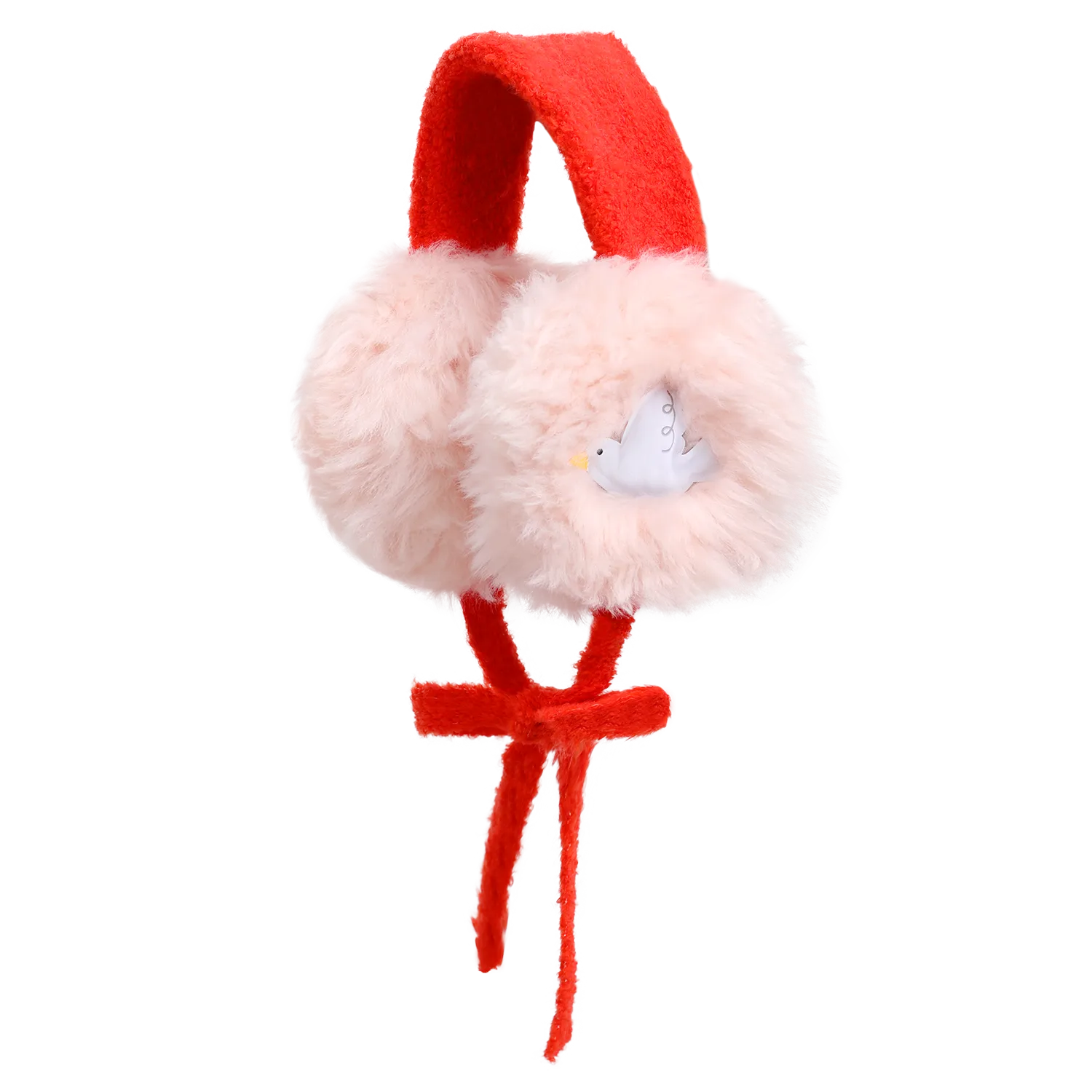 Poco Blush Whispering Bird Kids Furry Earmuffs One Size Pink