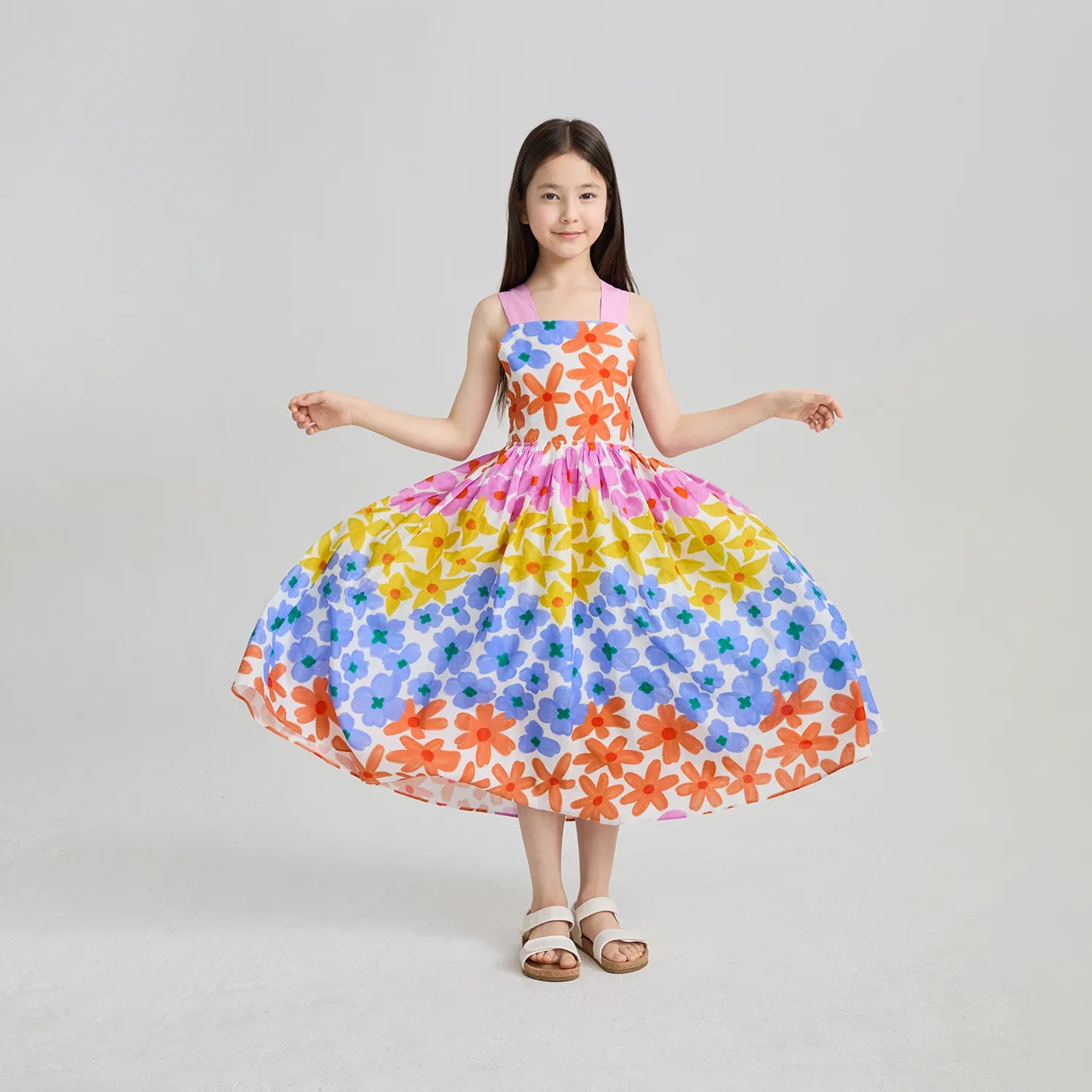 Poco Blush Tropical Linen Vacation Dress