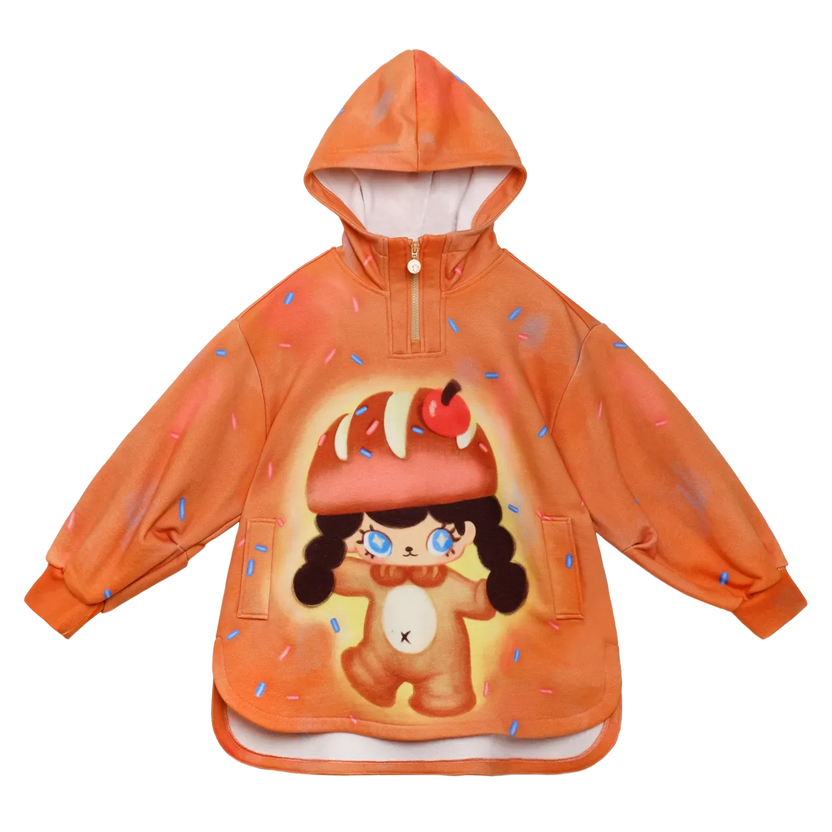 Bread Girl Fleece Hoodie by Poco Blush