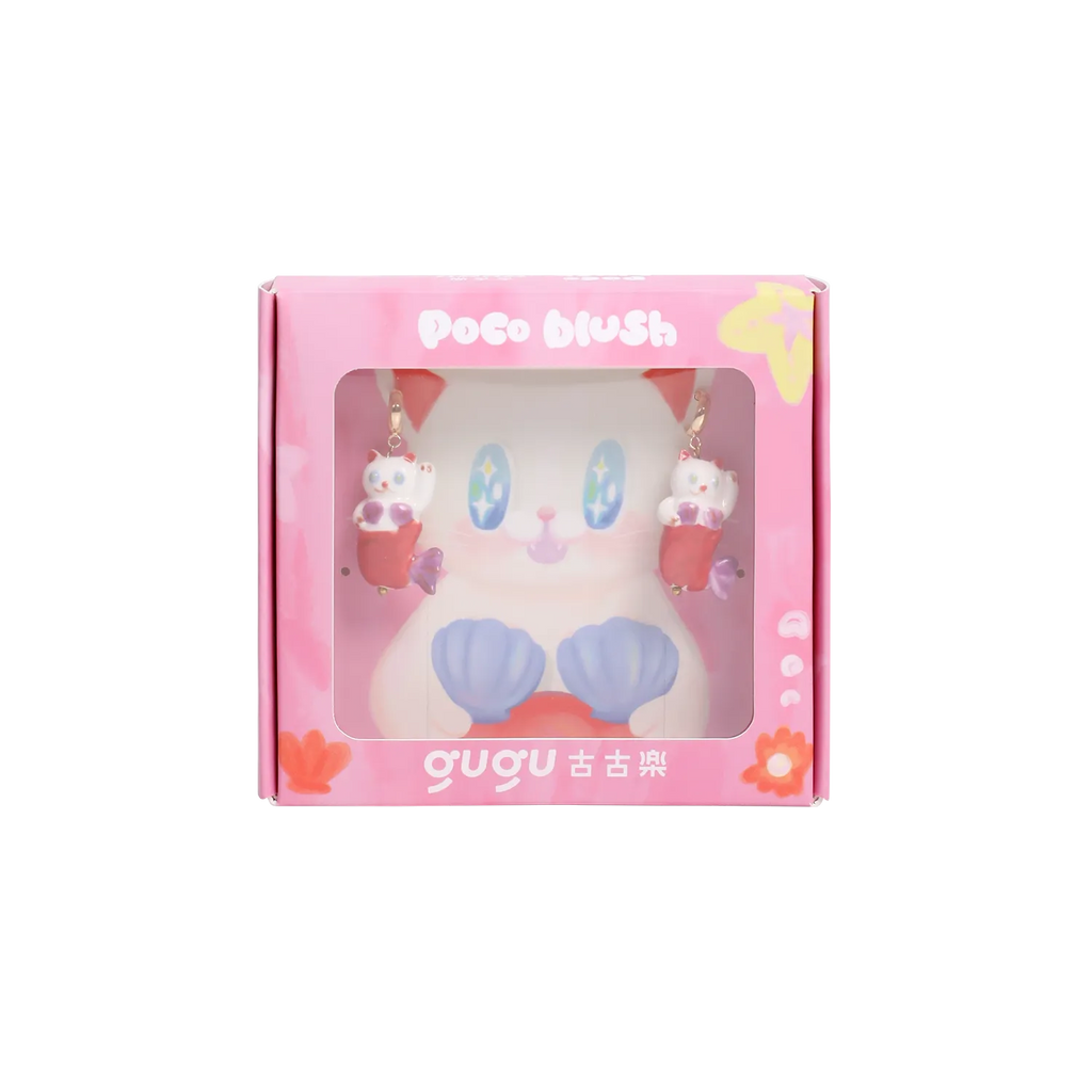 Poco Blush Hawaiian Mermaid Cat Ceramic Earrings
