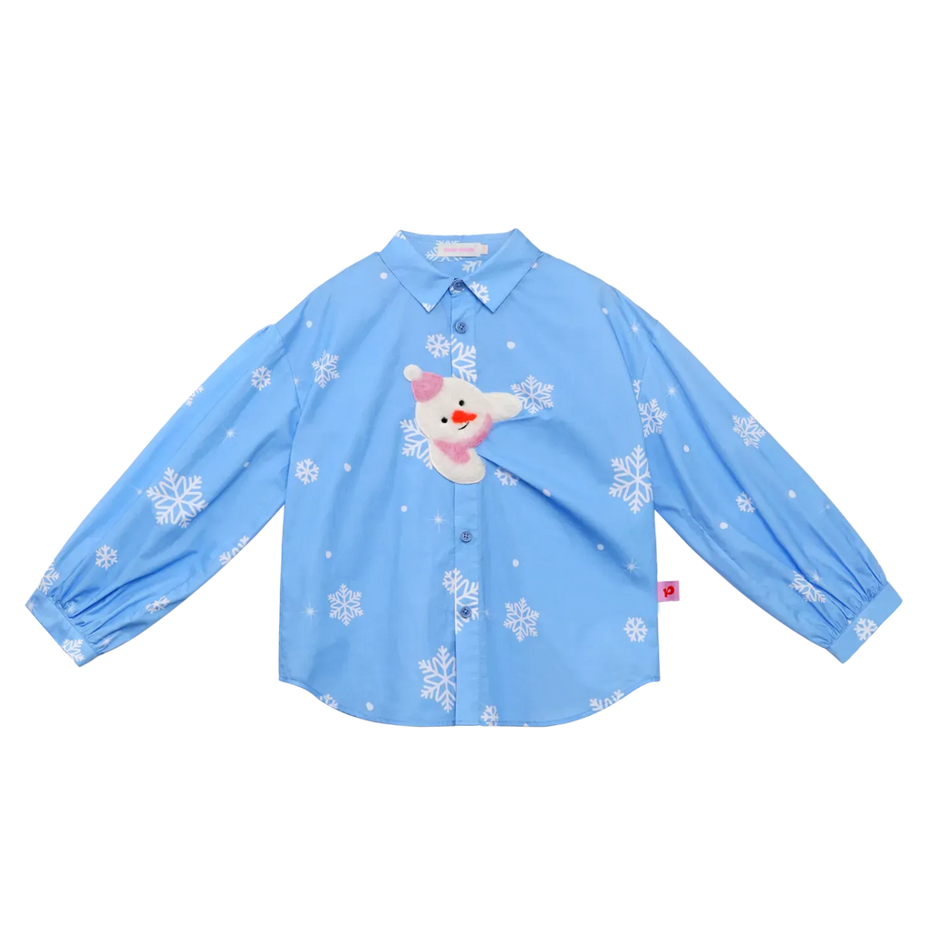 Poco Blush Snow Child Embroidered Cotton Shirt