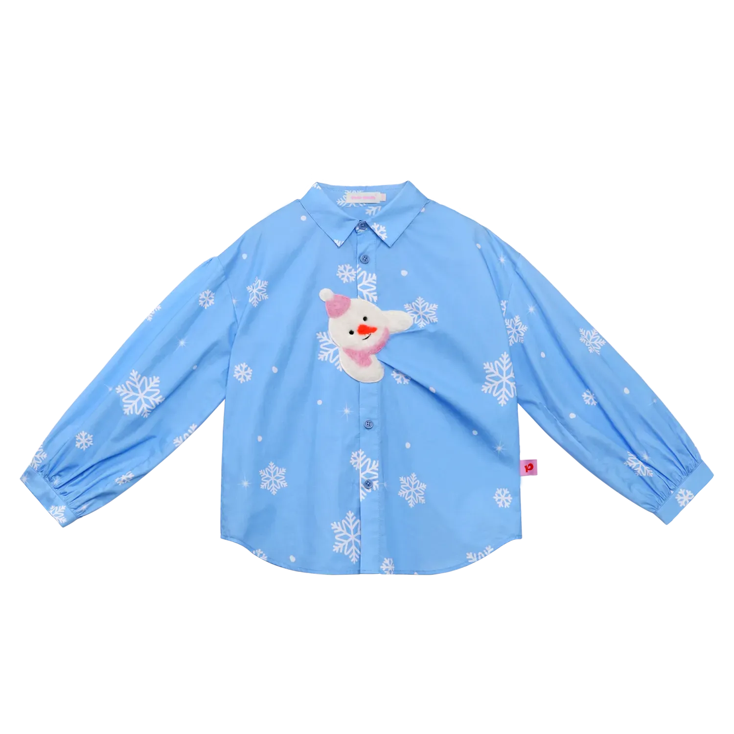 Poco Blush Snow Child Embroidered Cotton Shirt