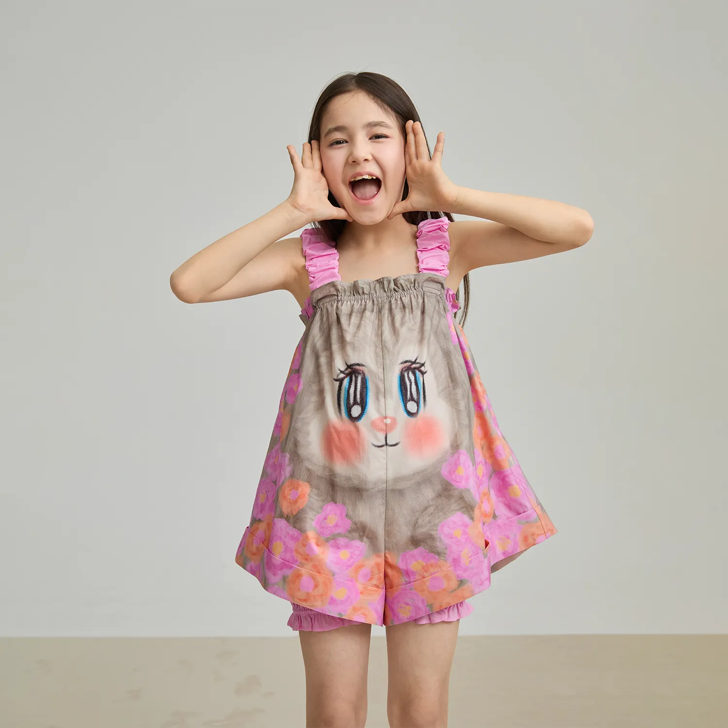 Poco Blush Fairy‑Garden Romper Skirt‑Short