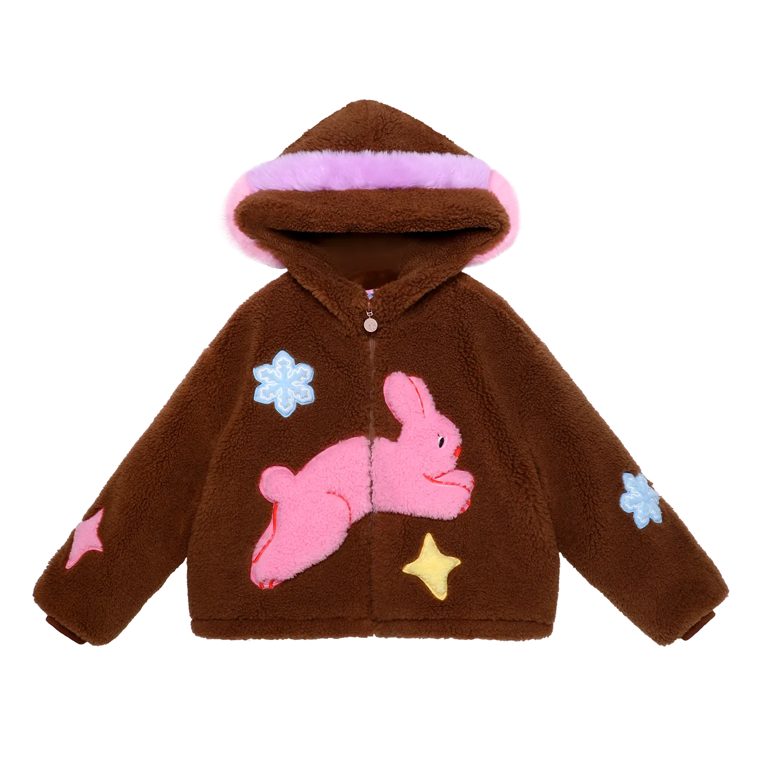 Poco Blush Snowman Wobbler & Star Bunny Sherpa Coat Brown